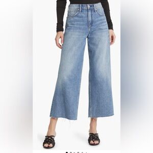 Rag & Bone Abdi raw hem high waist wide leg jeans